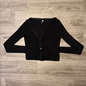 Free People Game On Cardigan — Black